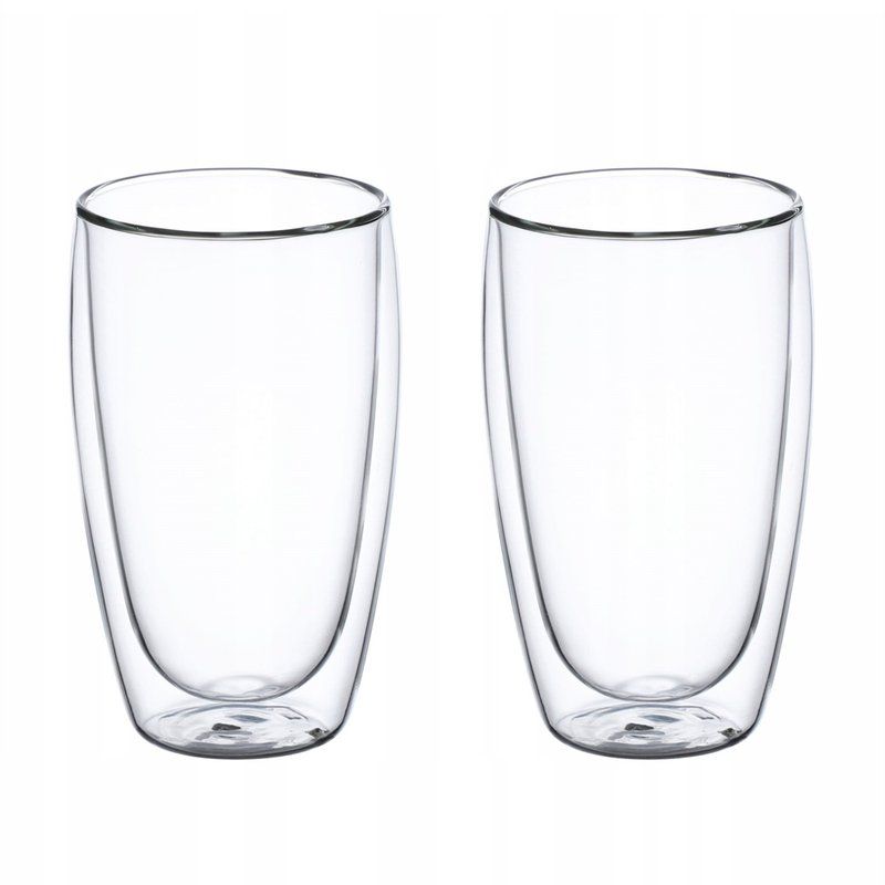 Стаканы с двойными стенками набор 2шт 450мл стекло (24)