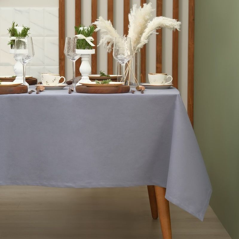 Скатерть кухонная 150*110см саржа 100% хлопок Kitchen синий (30)