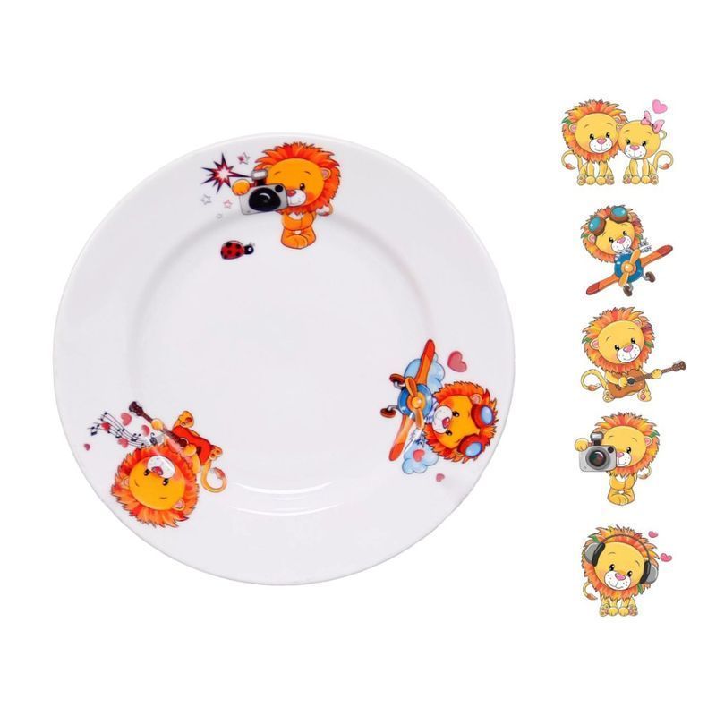 Тарелка детская мелкая 20см фарфор ЛЬВЯТА гладкий край (30)