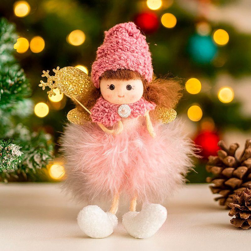 Игрушка новогодняя на елку ФЕЯ 20*9*7см розовая JC-16776 (240)