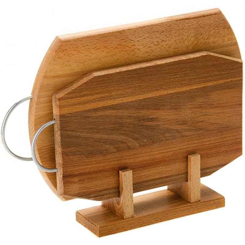 Набор разделочных досок 2пр 35*25/30*22см или 25см бук ХОЗЯЮШКА шип асс. разных вар. с мет ручк