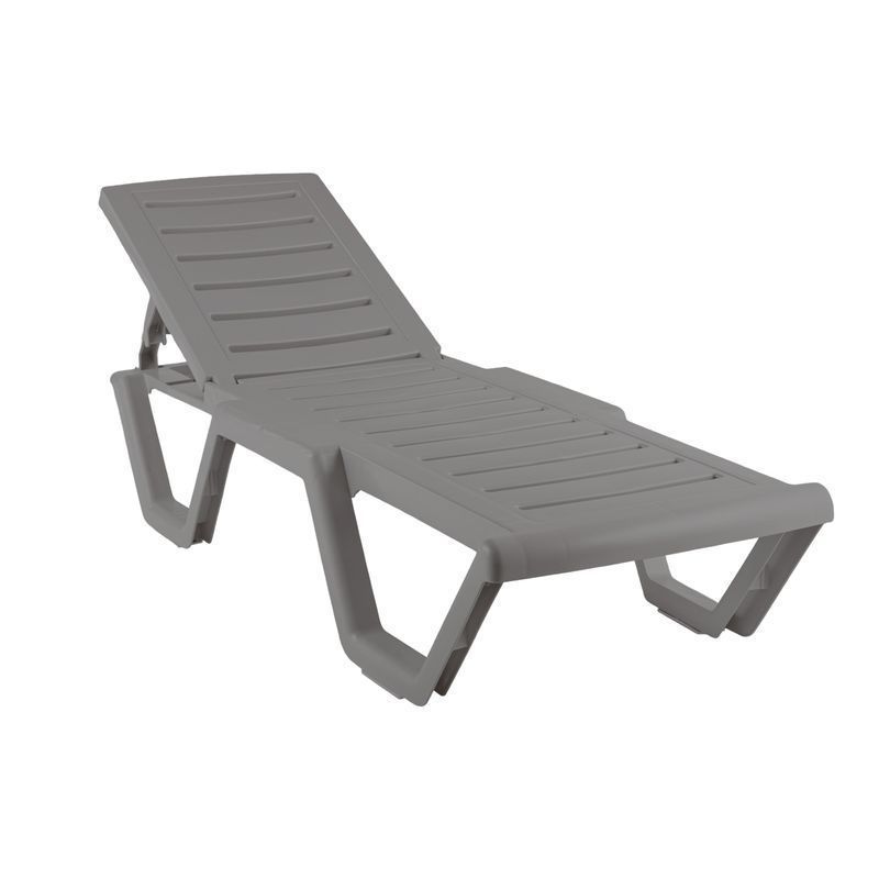 Шезлонг пластик Атлант 186*63*32см, нагрузка до 150кг грэй (1)