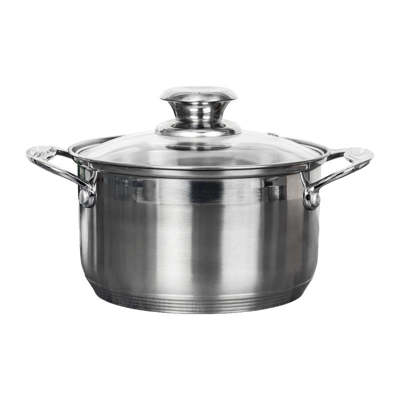 Кастрюля 4,5л нерж.сталь АРИЯ со стекл.крышкой индукция FGL-4.5 (1)