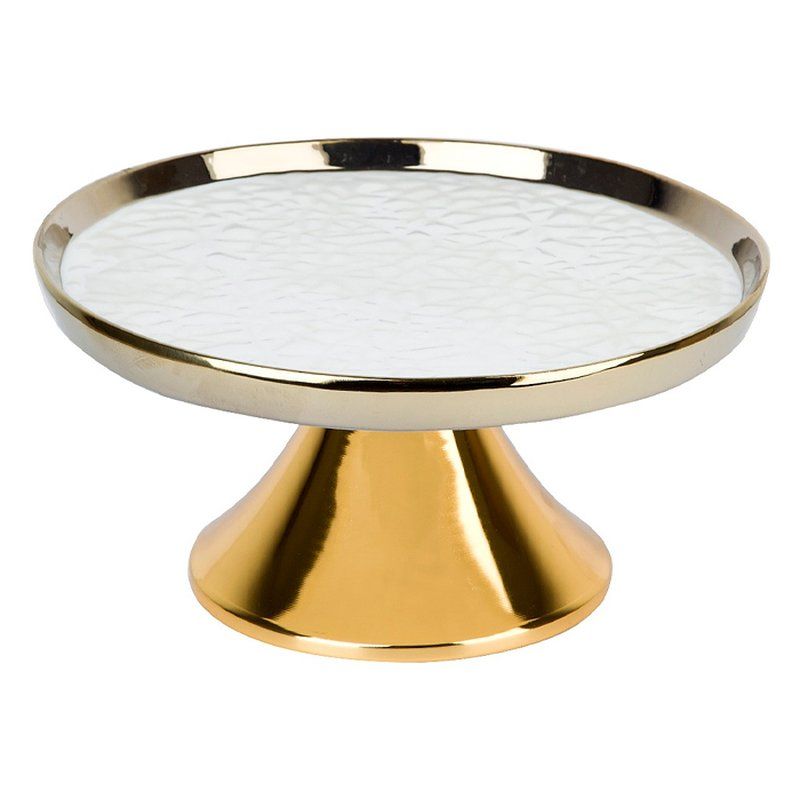 Тортовница 24*11,5см фарфор МАРШМЕЛЛОУ на ножке подар.уп. (12)