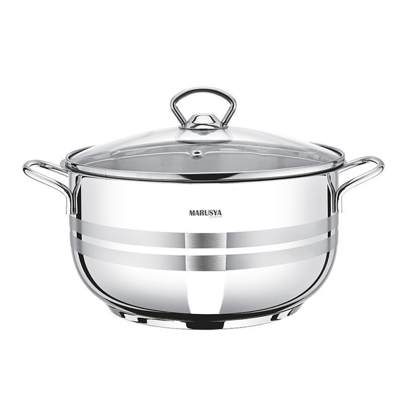 Кастрюля 6л нерж.сталь МОДЕРН стекл.крышка 24см (1)