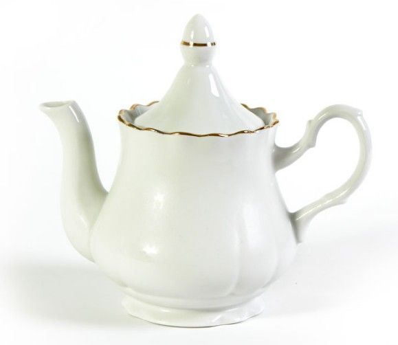 Чайник заварочный 800мл фарфор БЕЛЬЕ С ЗОЛОТОЙ ОТВОДКОЙ Романс 2с0368 (12)