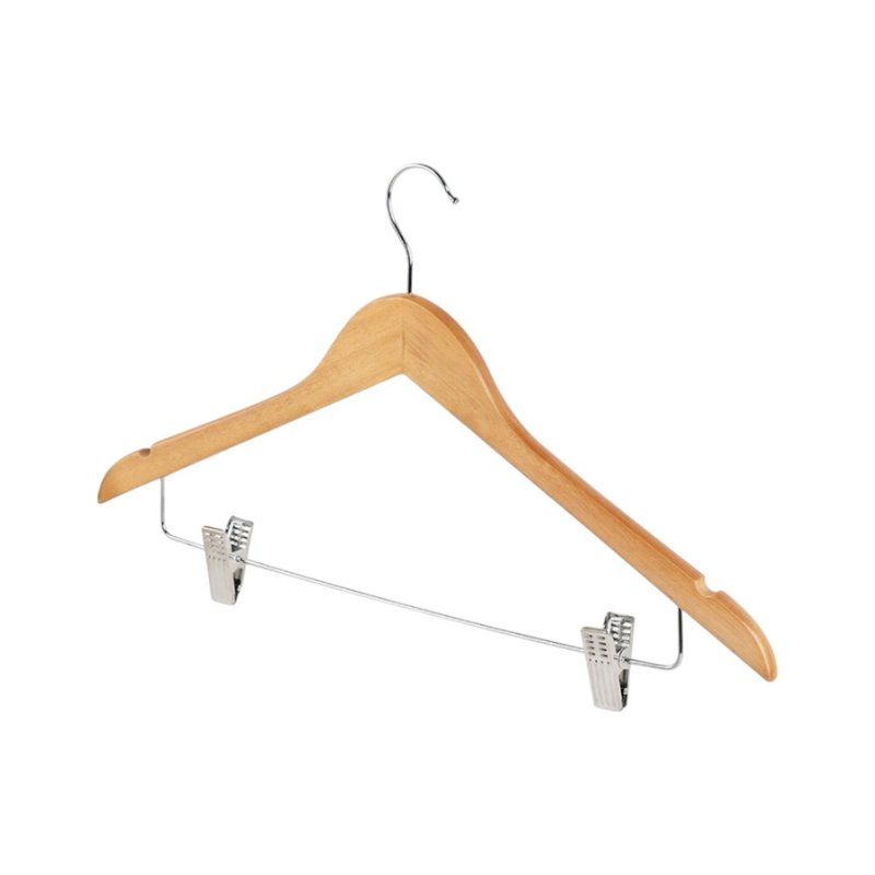 Вешалка-плечики р.46-48 дерево с клипсами Рыжий кот W2-C (90)