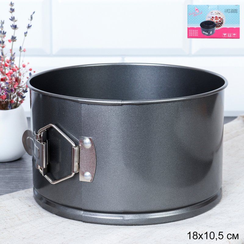 Форма для выпечки кекса и куличей разъемная 18*10,5см угл.сталь TG-218