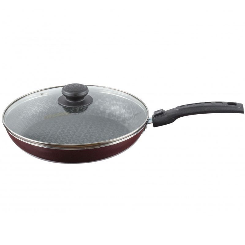 Сковорода 20см алюминий АП LACE стекл.крышка со съемной ручкой (6)