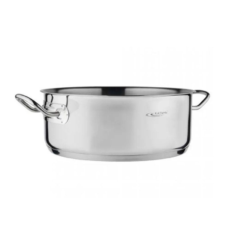 Кастрюля нерж.сталь 18л ОБЩЕПИТ низкая без крышки d40см h15см индукция ТРС КТ-ОБ-18Н (1)