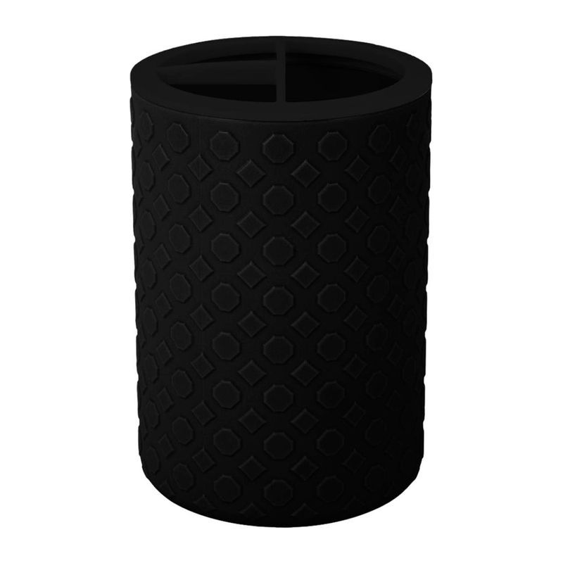 Подставка для зубных щеток 7,8*11,8см пластик BLACK (24)