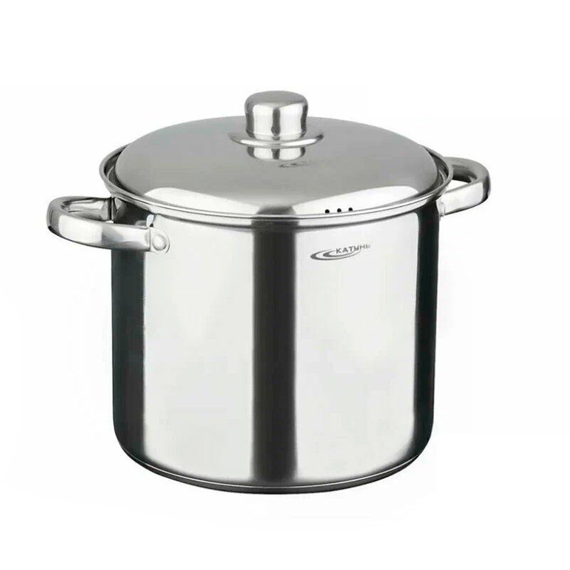 Кастрюля 11л нерж.сталь ГРЕТТА мет.крышка d26см толщина стенок 0,6мм индукция KT04-D-110 (2)