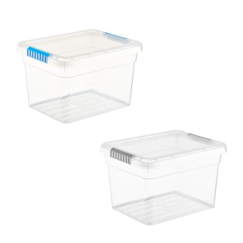 Контейнер для хранения 5л 250*200*160мм пластик Standart прозрачно-голубой/прозрачно-серый (14)