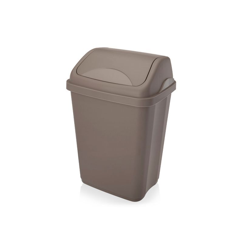 Контейнер для мусора 5л 205*160*290мм пластик Ultra серо/коричневый с подвижной крышкой (24)