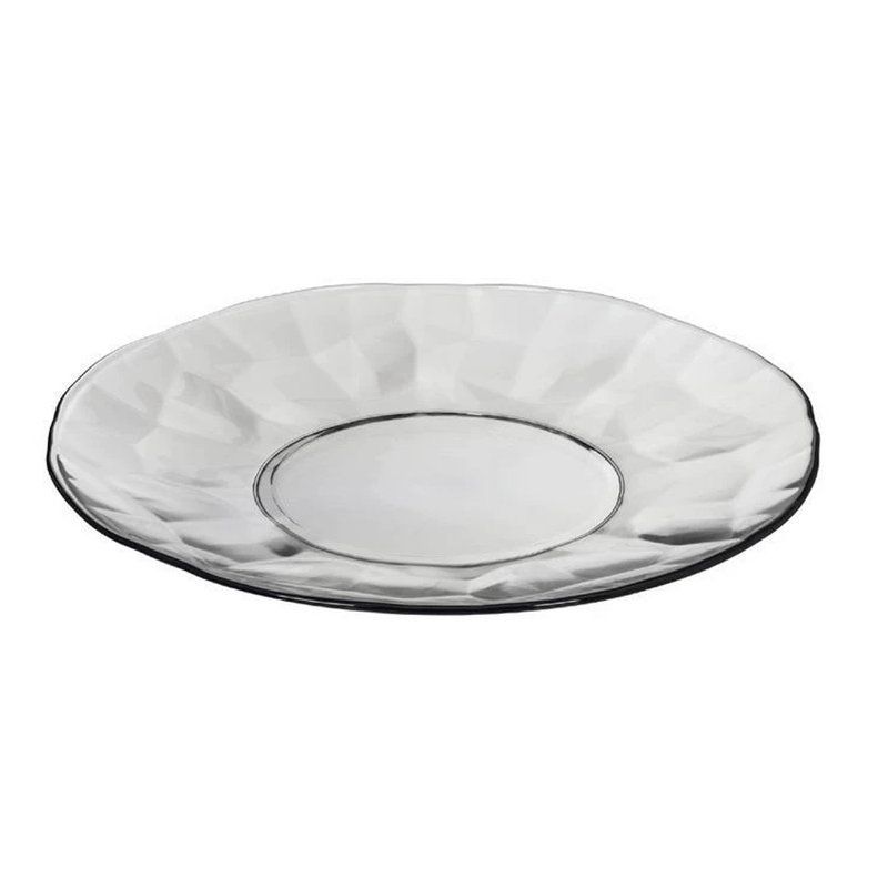 Тарелка мелкая 20см стекло BLACK DIAMOND десертная (6)