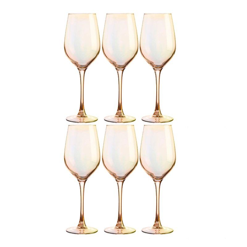 Бокалы для вина набор 6шт 350мл стекло ЗОЛОТИСТЫЙ ХАМЕЛЕОН (2)