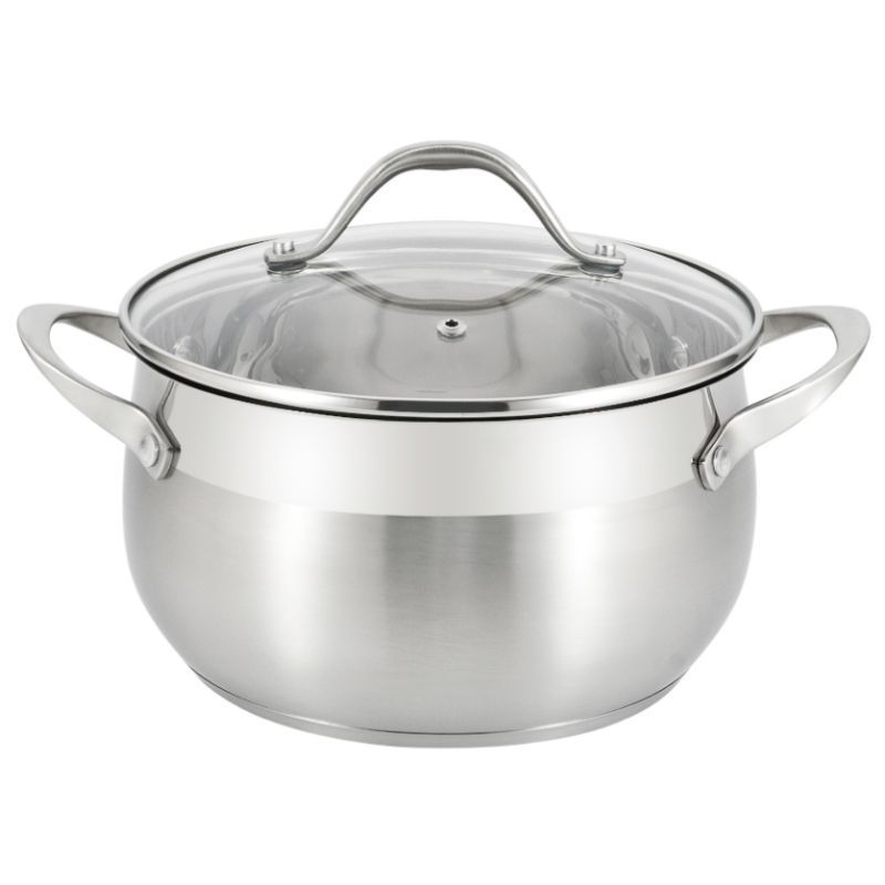 Кастрюля 4,6л нерж.сталь Tessi со стекл.крышкой 22см индукция ТМ Appetite GS08463 (6)