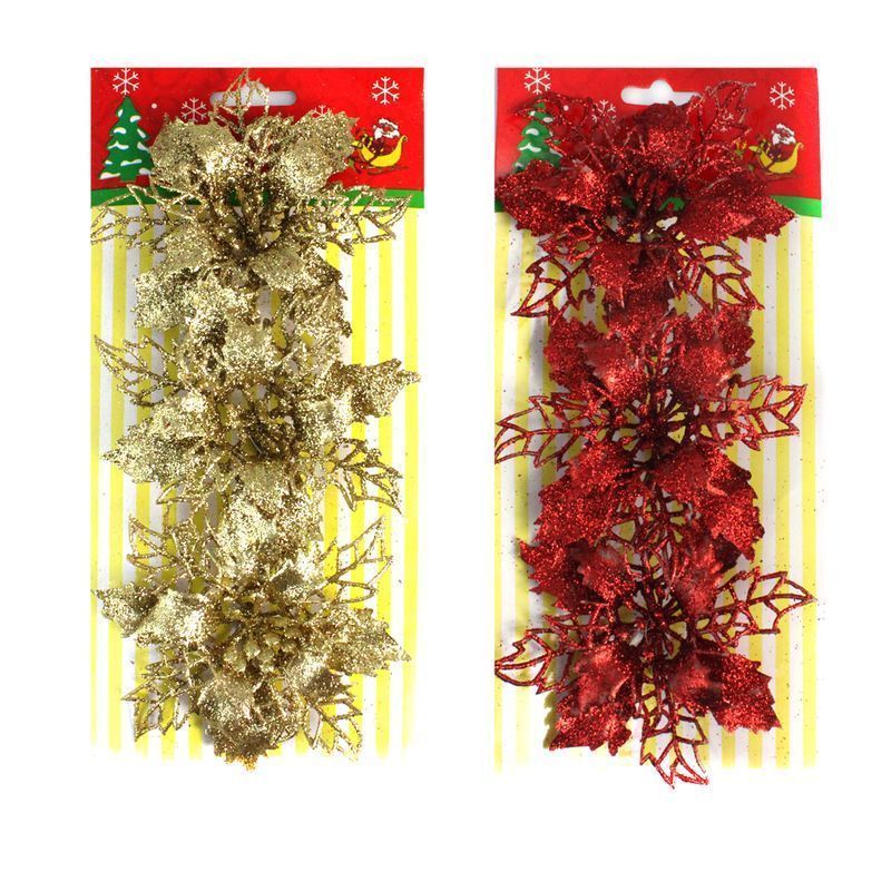 Украшение новогоднее Цветок набор 3шт. d11см 2 вида SK-3124/JC-14586 (250)