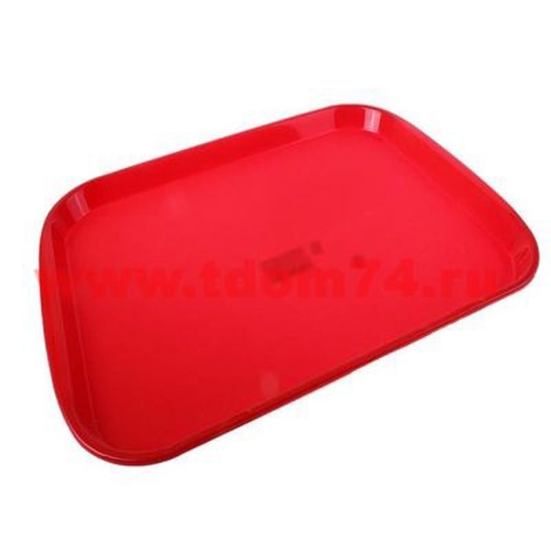 Поднос 45,9*35,9*2,1см пластик красный ударопрочный прямоугольный (25)