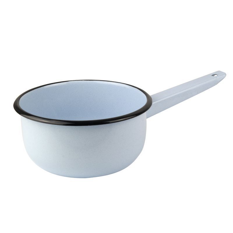 Ковш 1,5л эмаль без крышки 16см титановый рябчик 20-2008 (12)