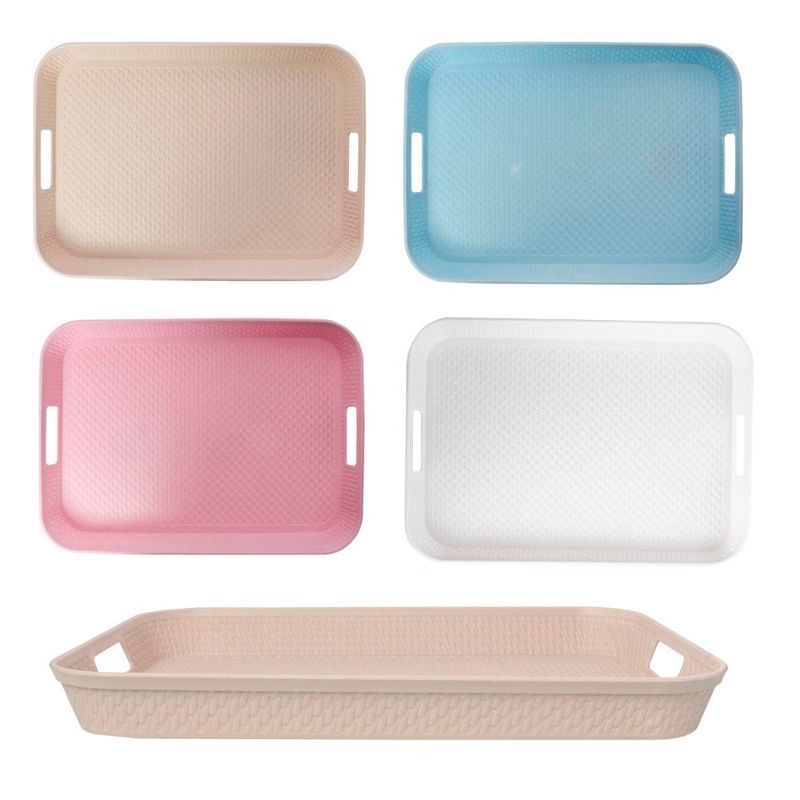 Поднос 36*26см пластик прямоугольный с ручками 885 (80)