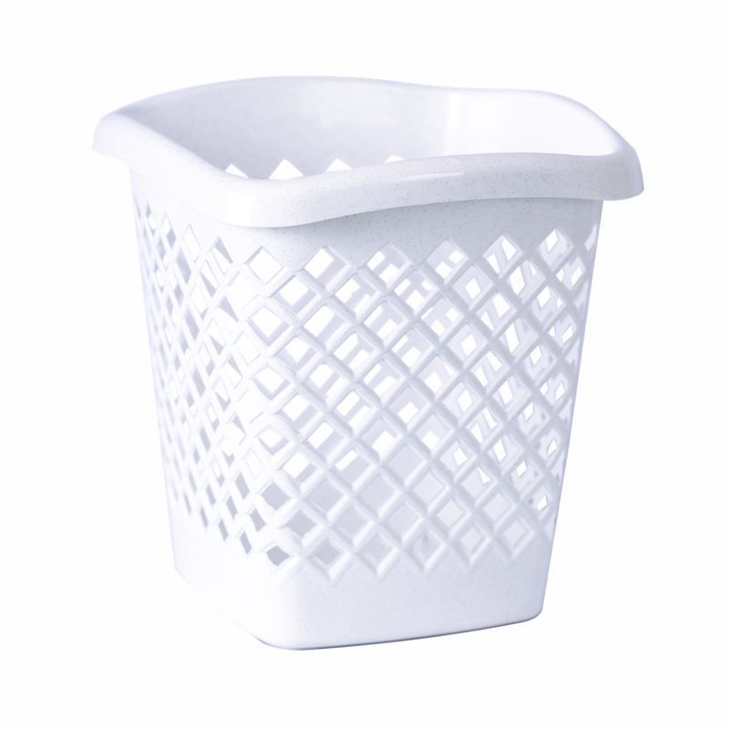 Корзина для бумаг 27*27*28см пластик ОФИС белая квадратная (10)