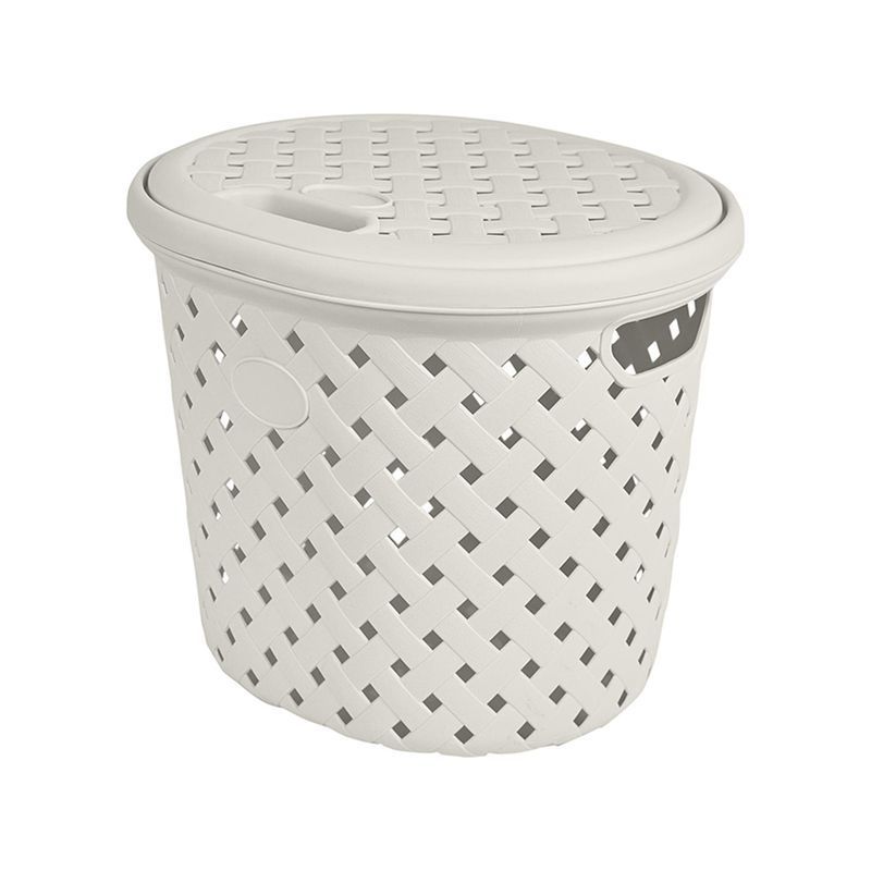 Корзина для белья 14л 325*280*280мм пластик Rattan молочный туман (10)