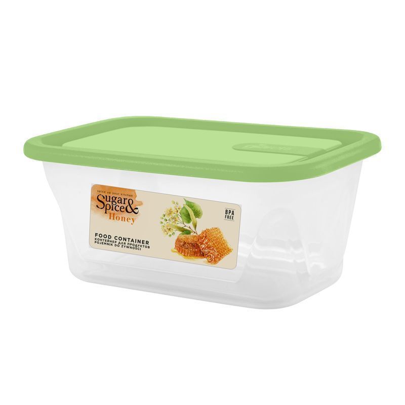 Контейнер пищевой 200мл пластик Honey фисташка прямоугольный (24)