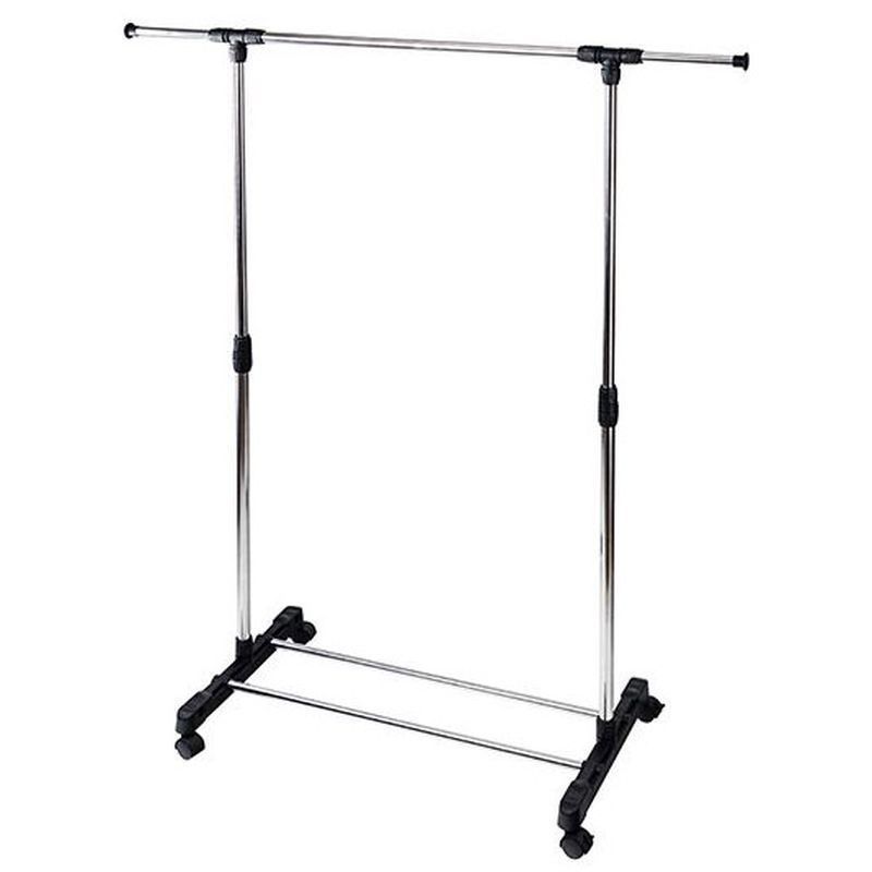 Вешалка гардеробная телескоп.металл на колесах 80*42*80-160см на 20кг (10)