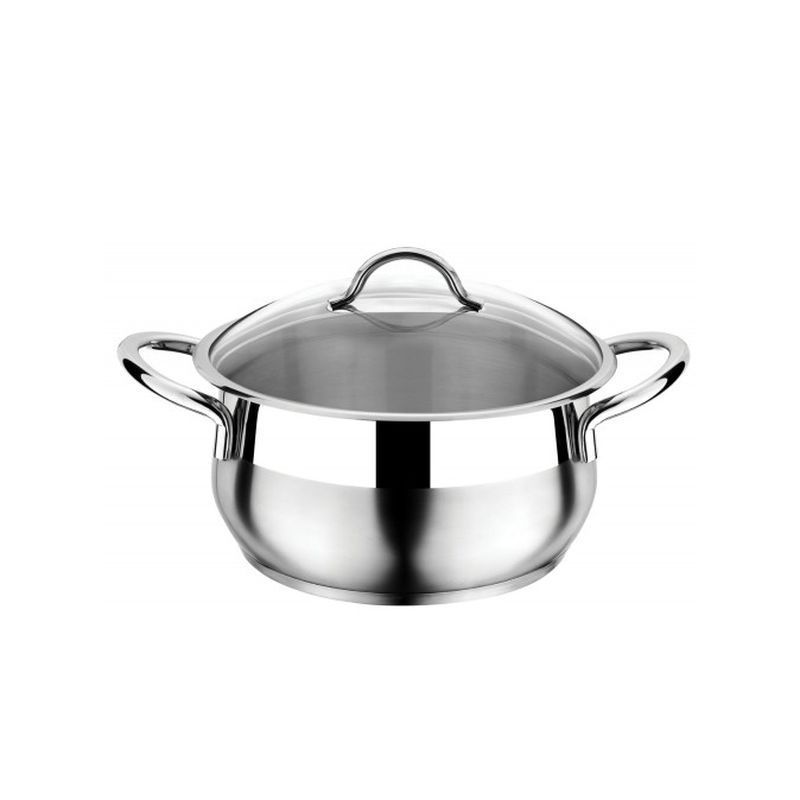 Кастрюля 6,5л 24*14см нерж.сталь Everest стекл.крышка 3ТТСКК0624035 (4)