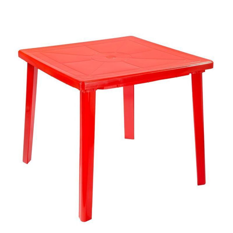 Стол квадратный 800*800мм пластик красный (1) А019
