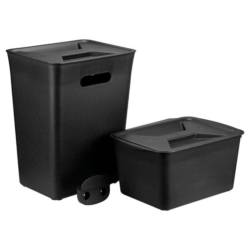 Набор контейнеров для раздельного сбора мусора 6л/12л пластик черный (6)
