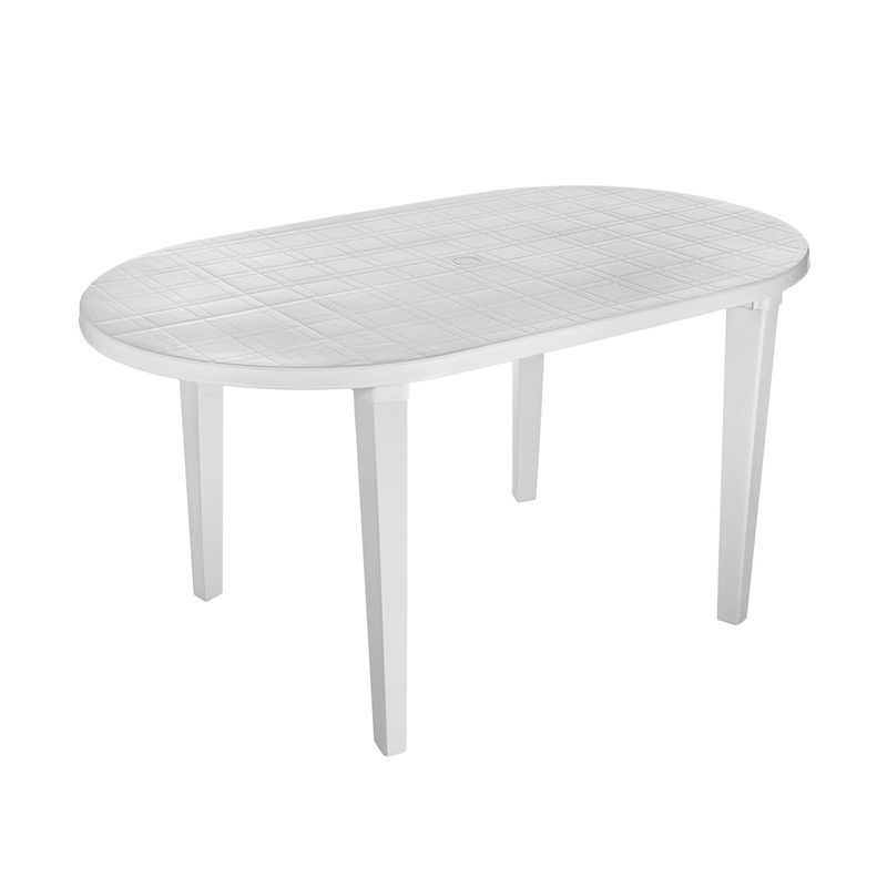 Стол овальный 1400*800*710мм пластик белый (1)