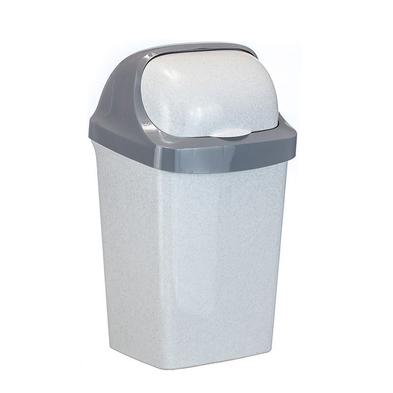 Контейнер для мусора 15л 270*488*235мм пластик РОЛЛ ТОП Мрамор с подвижной крышкой (6)