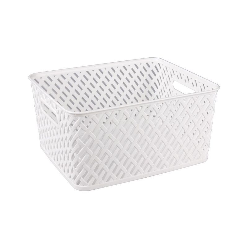 Корзина для белья 350*290*175мм пластик ПЛЕТЕНКА белая (10)