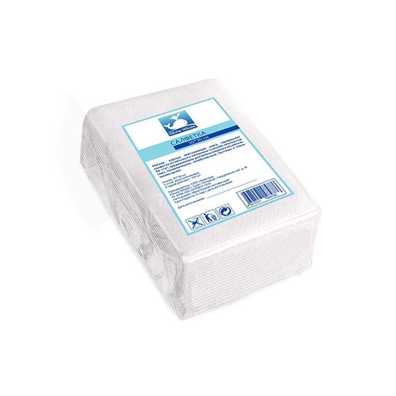 Салфетки вискоза/полиэфир White Whale спанлейс 100шт. 30*30см 40г/м2 (26)