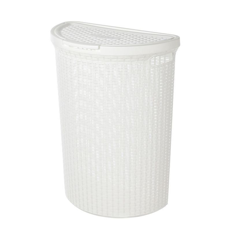 Корзина для белья 460*265*610мм пластик ECO STYLE белая ЭКОНОВА (5)