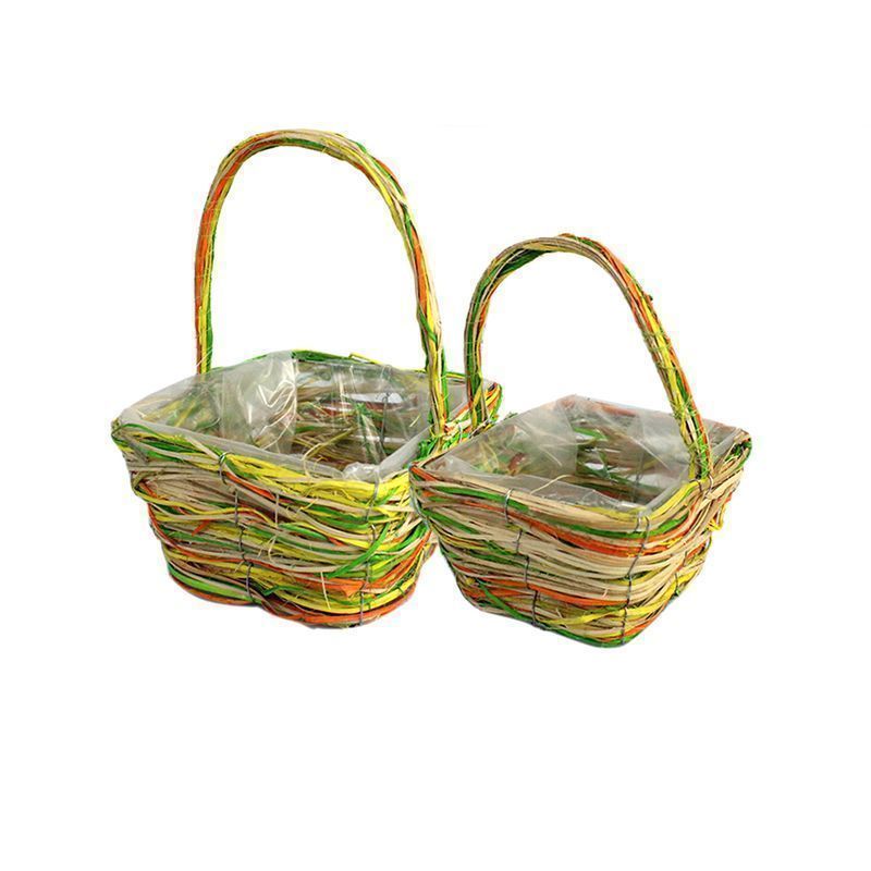 Корзина плетеная ротанг набор 2шт. 15*15*9/22, 12*12*8/17см (J14031 S/2) (1)