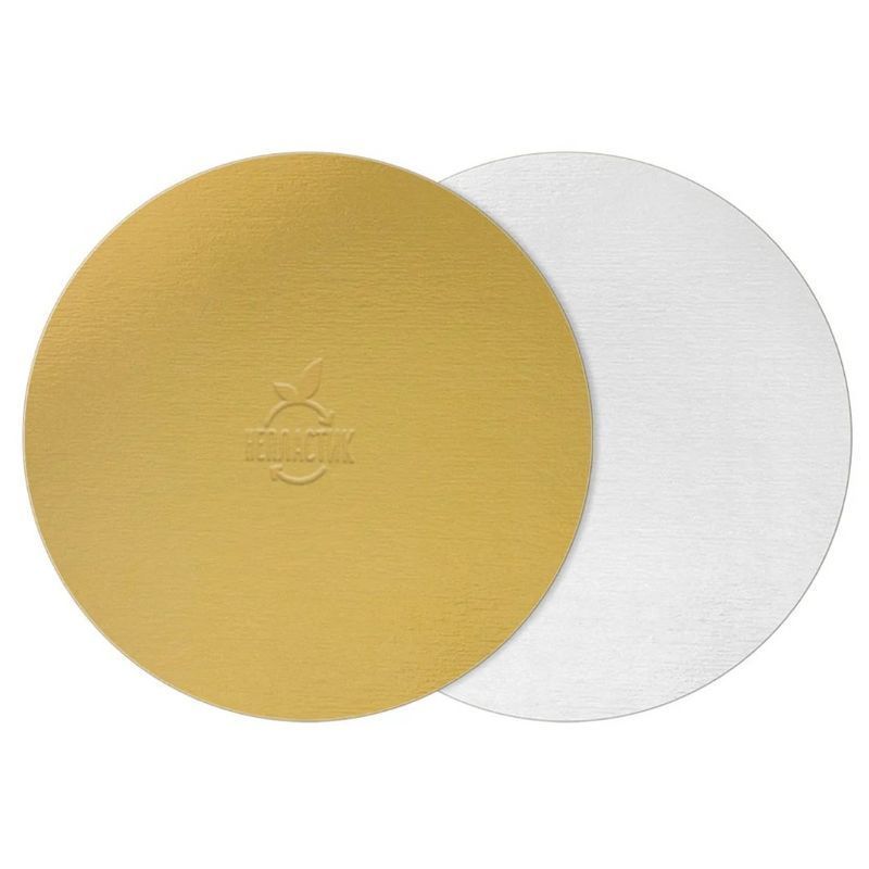 Подложка для торта усиленная картон 30см, толщ. 1,5мм золото/жемчуг, в коробке (100)