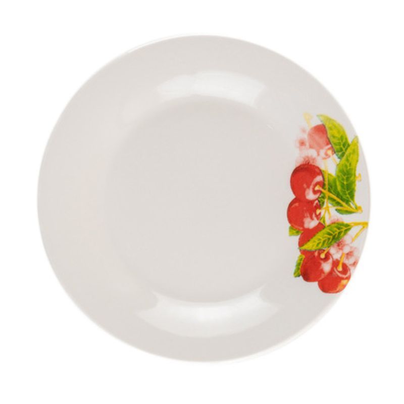 Тарелка мелкая 17,5см фарфор ВИШЕНКИ плоская круглая (12/96)