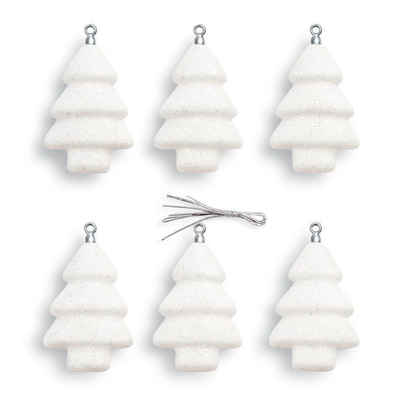 Игрушки новогодние на елку ЕЛОЧКА набор 6шт 9см пенопласт 052PAD-1345/JC-16373 (380)