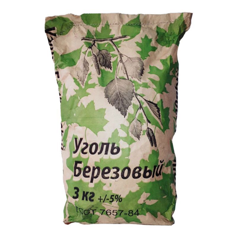 Уголь древесный 3кг(+/-15%) в пакетах (1) ГОСТ 7657-84