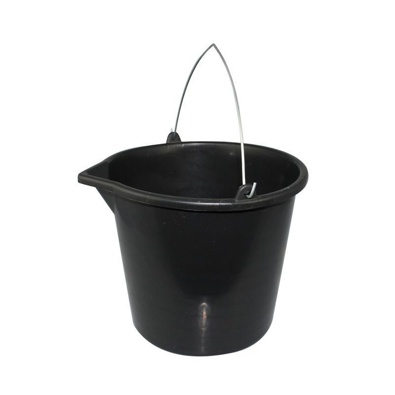 Ведро 5л пластик черный хозяйственное без крышки
