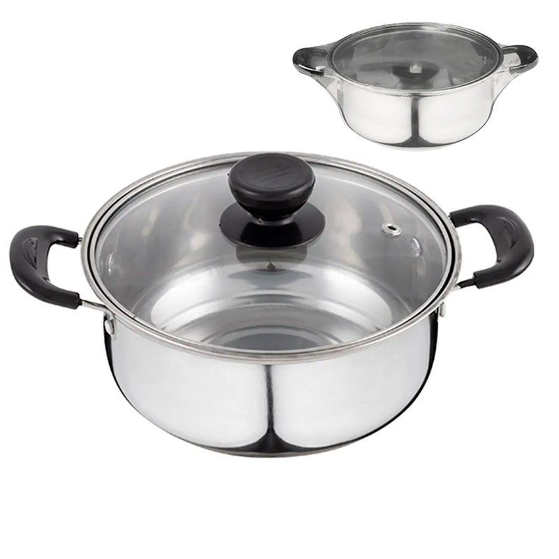 Кастрюля 2,9л нерж.сталь PROMO низкая со стекл.крышкой (8)