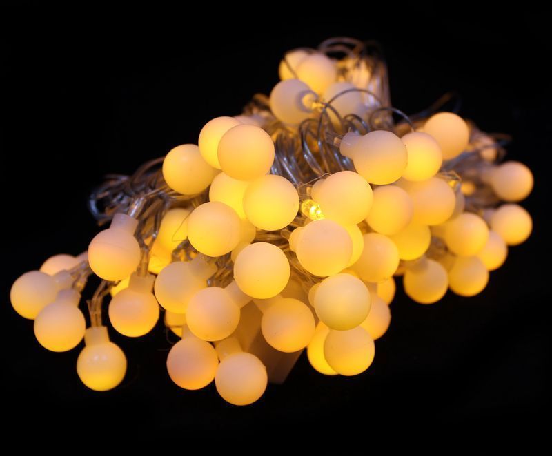 Гирлянда электрическая Шарики 10м 100 диодов желтые JC-843 (50)