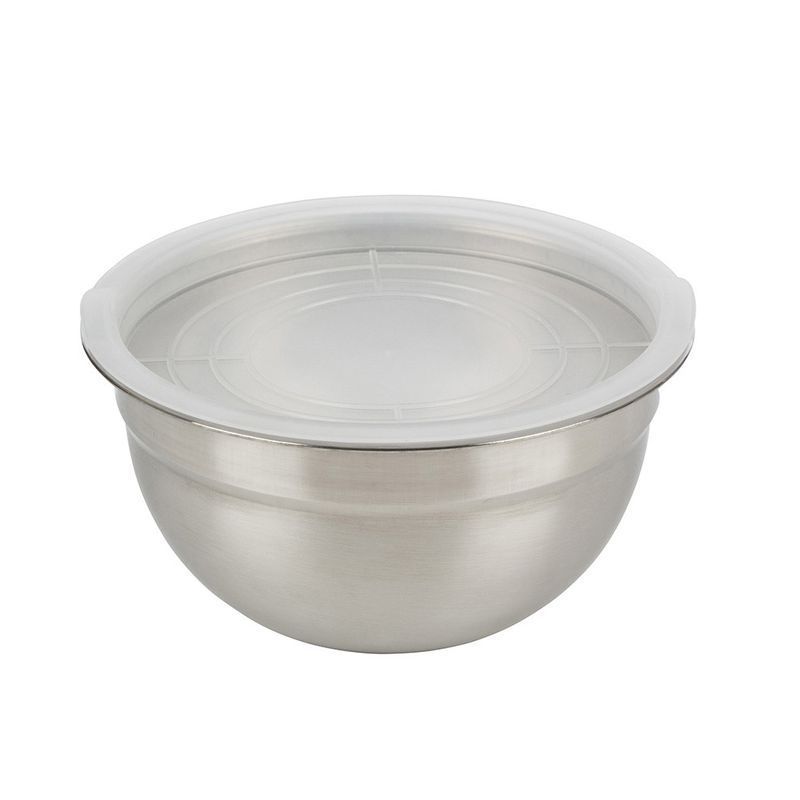 Миска 1,5л 16см нерж. сталь с пласт.крышкой смешанная полировка Amarena (40)