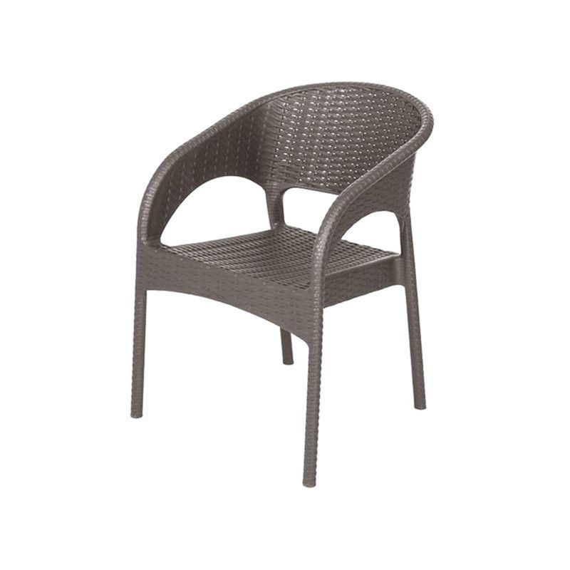 Кресло 58*62*80,5см пластик Rattan Ola dom серый нагрузка до 150кг (1)