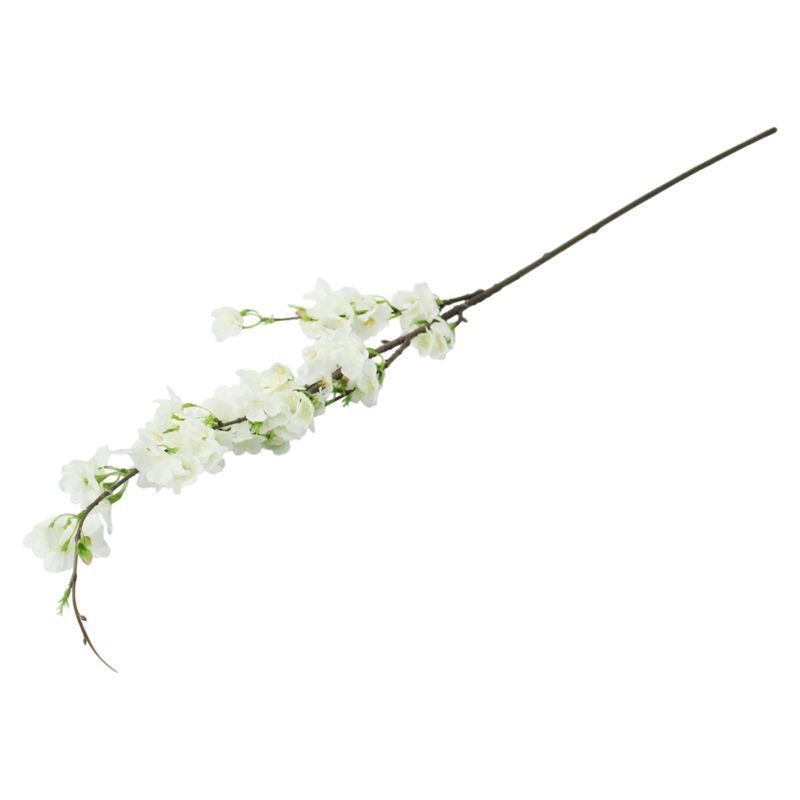 Цветы искусственные Ветка сакуры белая 100см
