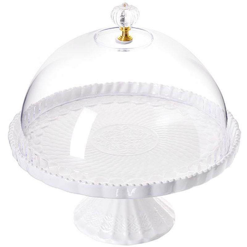 Подставка для торта 23см керамика на ножке с крышкой подар.уп. LR28489 (8)
