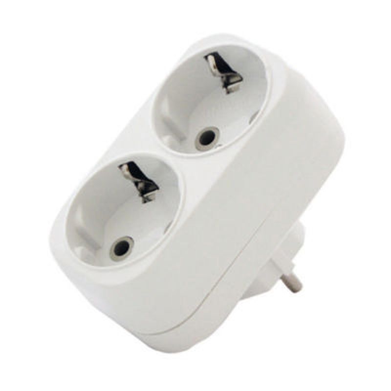 Разветвитель (двойник) пластик с заземлением 16А